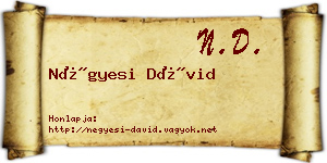 Négyesi Dávid névjegykártya